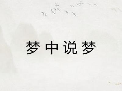 梦中说梦