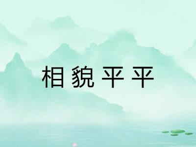 相貌平平