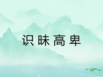 识昧高卑