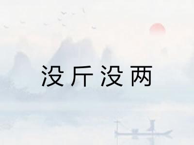 没斤没两