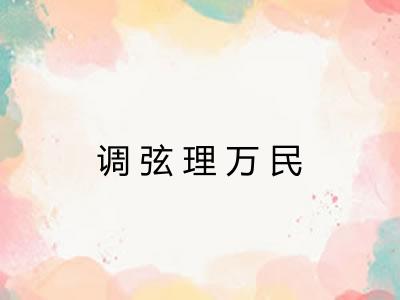 调弦理万民