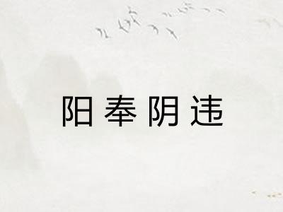 阳奉阴违