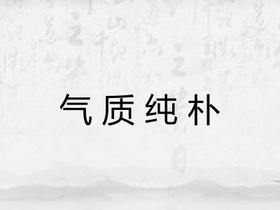 气质纯朴