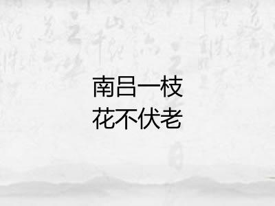 南吕一枝花不伏老