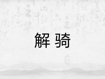 解骑