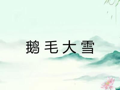 鹅毛大雪