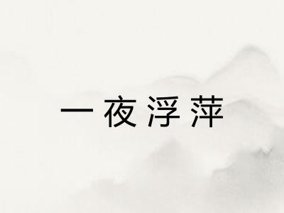 一夜浮萍