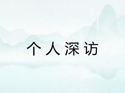个人深访