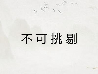 不可挑剔