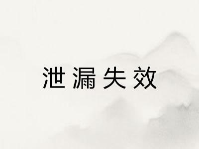 泄漏失效