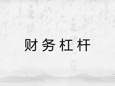 财务杠杆