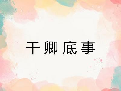 干卿底事