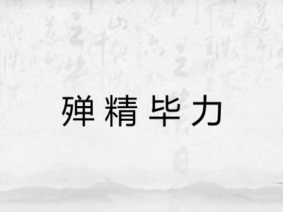 殚精毕力