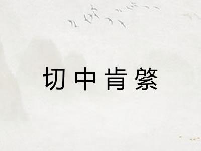 切中肯綮
