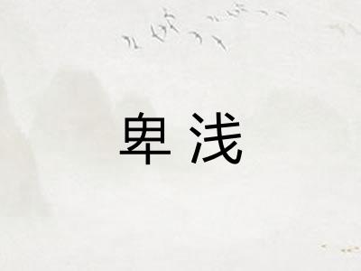 卑浅