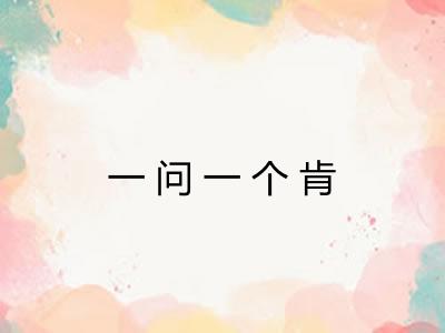 一问一个肯