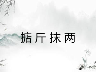 掂斤抹两