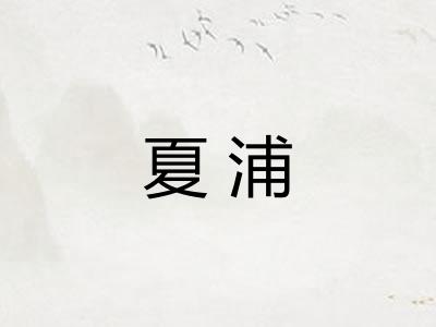 夏浦