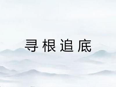 寻根追底