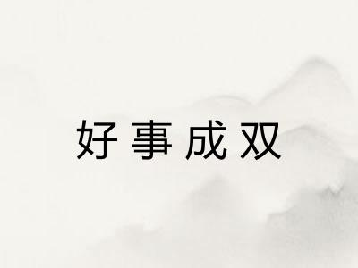 好事成双