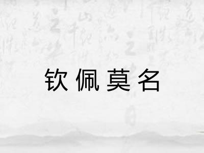 钦佩莫名