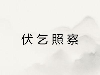 伏乞照察