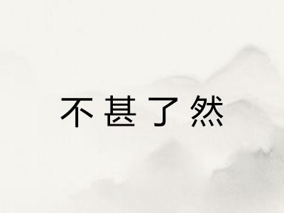 不甚了然