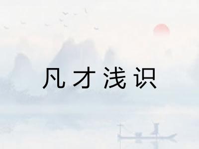 凡才浅识