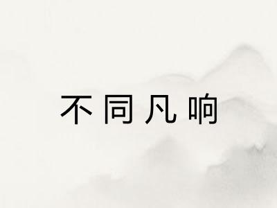 不同凡响