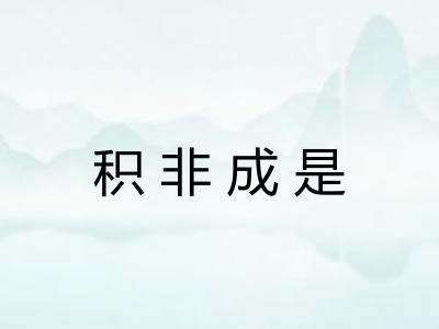 积非成是