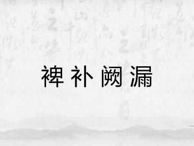 裨补阙漏