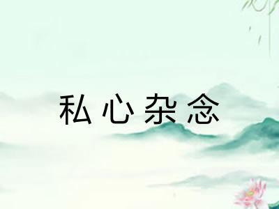 私心杂念