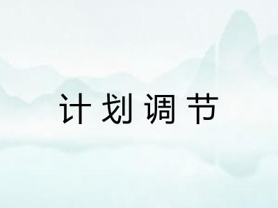 计划调节