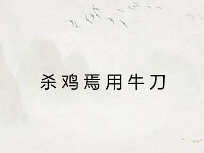 杀鸡焉用牛刀