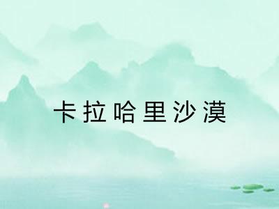 卡拉哈里沙漠