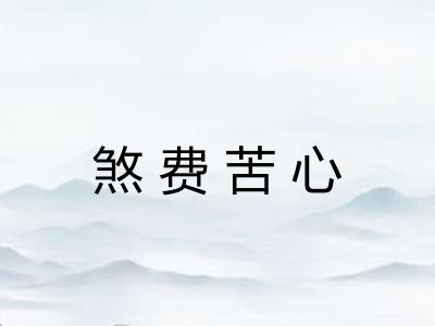 煞费苦心