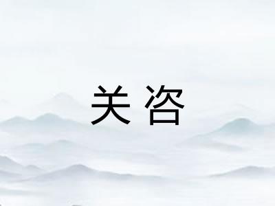 关咨