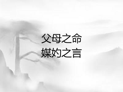 父母之命媒妁之言