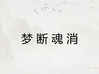 梦断魂消