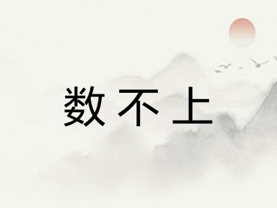 数不上