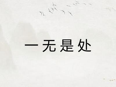 一无是处