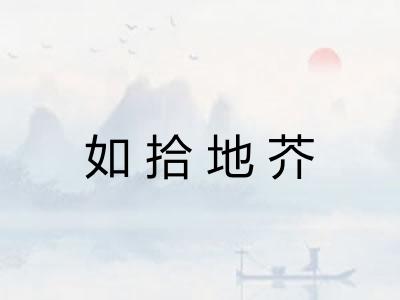 如拾地芥