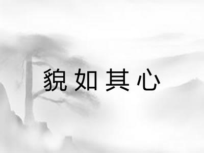 貌如其心