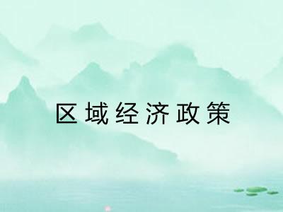 区域经济政策