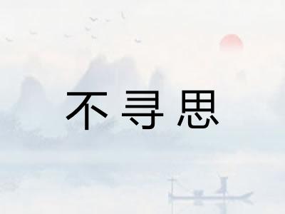 不寻思