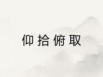仰拾俯取