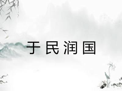 于民润国