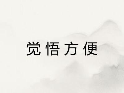 觉悟方便