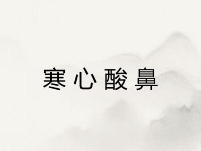 寒心酸鼻