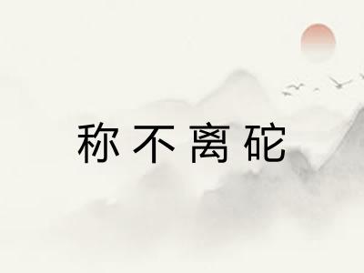 称不离砣